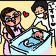 【子育て絵日記4コママンガ】つるちゃんの里帰り|（38）モロー反応（0歳0ヶ月頃）