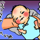 【子育て絵日記4コママンガ】つるちゃんの里帰り｜（90）続けなきゃ、泣いちゃうぞ？（0歳1ヶ月頃）