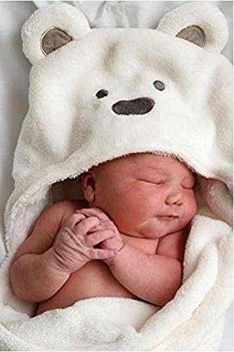 Cocco （コッコ） クマさん おくるみ 赤ちゃん ベビー タオルケット バスローブ 出産祝い (ホワイト),出産祝い,タオルケット,