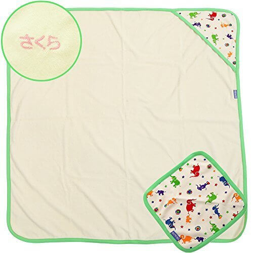 マックザヤック(Mak the yak) フード付き タオル ＆ ミニタオル セット 【 刺繍 名入れ 可能 】 （ゾウ柄） 出産祝い ベビー 新生児 ギフト プレゼント NY発 【ラッピング無料】 正規代理店 名入れあり,出産祝い,タオルケット,