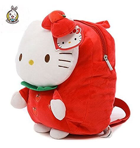 Hollwaldぬいぐるみ 可愛い リュックとしても使えます Hello Kittyとイチゴ 赤,出産祝い,ぬいぐるみ,