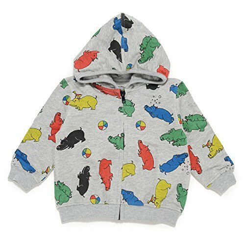Mademoiselle papillon カバさん ジップアップパーカー 【ミスティグレーsize:90】,ベビー,アウター,