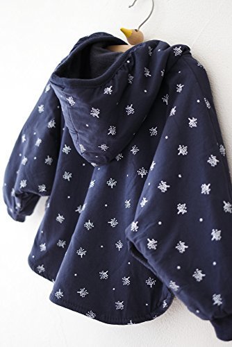 BABY tree おしゃれ かわいい ! リバーシブル フードつき ポンチョ ベビー ケープ ネイビー (80 〜 90 cm),ベビー,アウター,