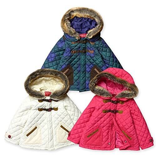 ベビー服 女の子 アウター フルジップ コート Moujonjon ムージョンジョン 中綿 キルト ダッフル風 コールテン切替 女児 ベビー (3.ネイビー/95cm),ベビー,アウター,