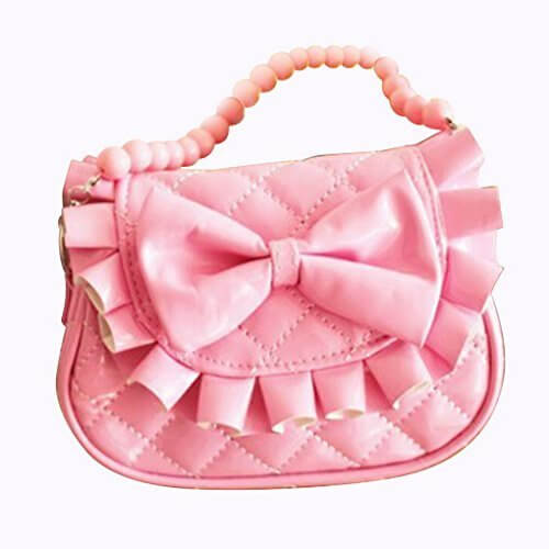 Happy　Cherry　女の子　ポシェット　斜め掛けバッグ　ハンドバッグ　ハンドかばん　お洒落　蝶結び付き　PU材質　ピンク,キッズ,バッグ,