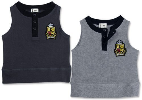 (ブーマート)BooMart 【BooMart】 ブーマート BMエンブレム ワッペン付 ニットベスト 80cm/90cm/95cm 80 グレー,子供,ニット,帽