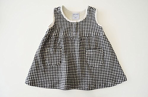 bebe couture(ベビー用品専門店ベベクチュール)黒ギンガムワンピース80連結ニットコットン100％国内生産日本製,子供,ニット,帽