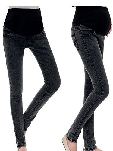 【MIKA&MAYA】 マタニティ デニム パンツ ジーンズ ボトムス レディース ウェア 妊婦 ブラック (Lサイズ),マタニティレギンス,