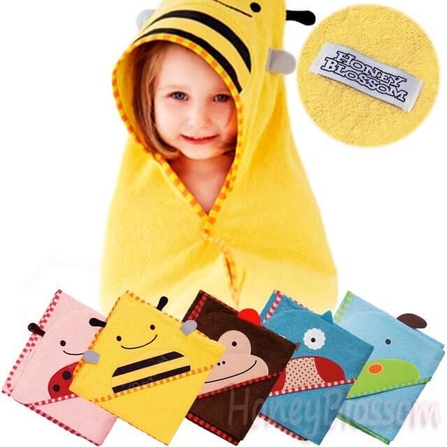 HONEY BLOSSOM ベビー アニマル パイル おくるみ,子供用,ポンチョ,
