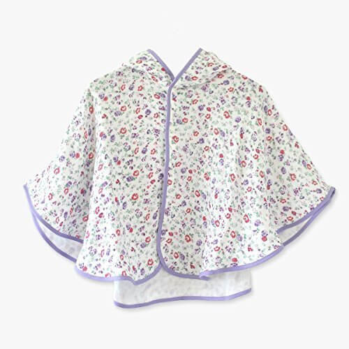 4重ガーゼ ベビーポンチョ (お花畑ラベンダー）,子供用,ポンチョ,