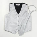 子供 発表会 衣装/子供 ベスト/ダンス 衣装 キッズ/ジュニア ネクタイ付き/結婚式 おそろい グループ向けステージ衣装に♪キラキラサテンベストとネクタイの2点セット「シルバー」(1点のみゆうパケット発送OK),キッズ,ネクタイ,