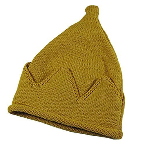 MyMei　かわいい　とんがり　ニット帽　キッズ　こども　男女兼用　こども帽子　キャップ　 シンプル　無地　ファッション　スタイリッシュ　おしゃれ　暖かい　柔らか　秋　冬　防寒　クリスマス　誕生日プレゼント　 (イエロー),ベビー,ニット帽,