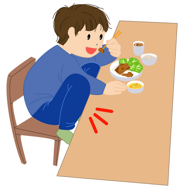 姿勢が悪い子ども,食事マナー,