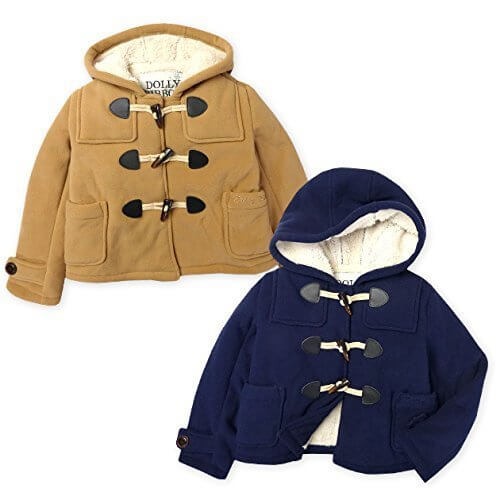 子供服 女の子 ダッフル コート ドーリーリボン フリース 裏ボア トグル 刺繍 女児 キッズ (1.ベージュ/110cm),キッズ,ダッフルコート,