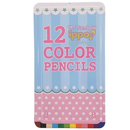 トンボ鉛筆 色鉛筆 ippo! スライド缶 12色 CL-RRW0312C プリントW,色えんぴつ,