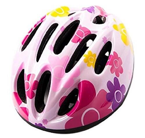 【On Dolce】 ヘルメット 子ども 用 キッズ 幼児 自転車 45～56cm 軽量 サイクリングヘルメット 調整可能 HEL002 (ペールピンク／花),子ども,ヘルメット,