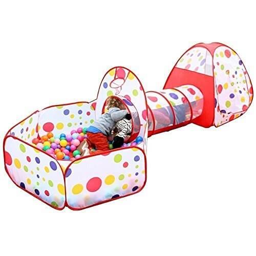（イークスン） EocuSun 子供用テント セット　 ボールプール　ボールピット 折り畳み式　トンネル　バスケットネット　収納バッグ付き　3in1,ボールプール,家庭用,