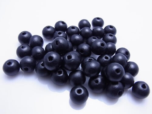 ウッドビーズ 丸型 ブラック 約９×１０ミリ　約５０個セット（WA-023-50）,手作り,ブレスレット,