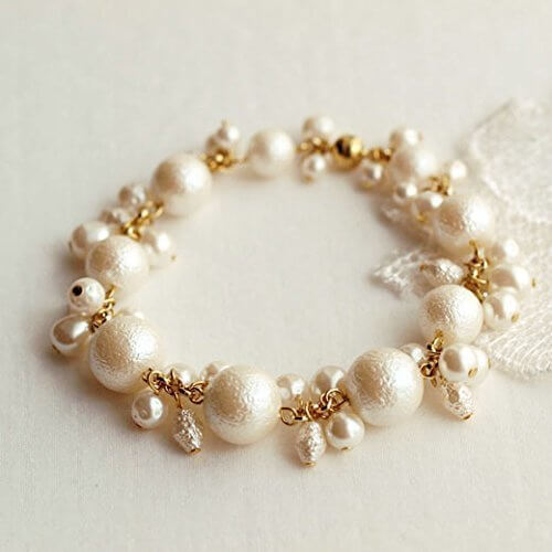 パールブレスレット　パールの手作りブレスレット　ビーズアクセサリーキット　ミックスパール・ブレスレットキット,手作り,ブレスレット,