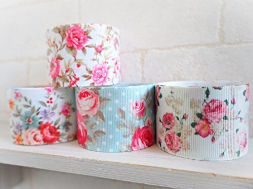 手芸用 フローラルグログランリボン4本セット　幅3.8cm　1ヤード/約92センチ×4　福袋　手作りリボン　R006 [並行輸入品],リボンゴム,作り方,