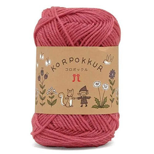 ハマナカ　コロポックル 編みやすさを考えた中細よりやや太めの仕立て！色数も豊富です♪ 【カラー1～10】【毛糸】【ハマナカ】【15秋冬】 19　ダークピンク系色,リボンゴム,作り方,