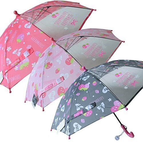 クラックス 子供傘 40cm (手開き) (ストロベリーハピネス ピンク) 015-001,子ども,傘,