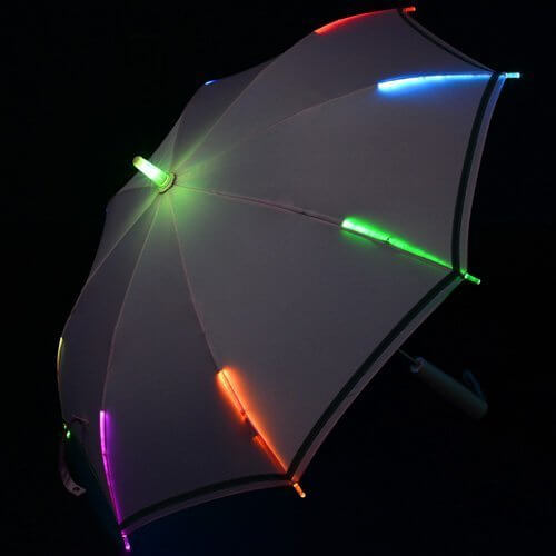 7色に光る LED 子供傘 反射テープ付き 47cm ピンク,子ども,傘,