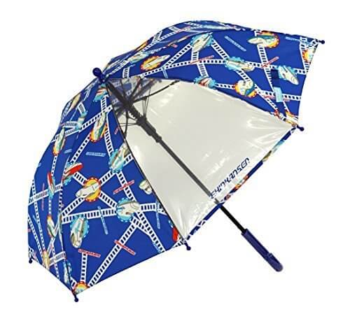 アテイン KIDS用ジャンプ傘 透明窓付 グラスファイバー骨使用 親骨50cm 新幹線 ネイビー 1286,子ども,傘,