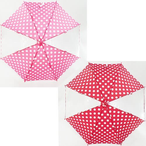 KidsForet キッズフォーレ 窓付きキッズアンブレラ 水玉 レッド M＝50cm,子ども,傘,