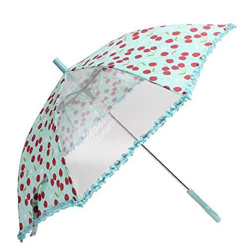OLIVEdesOLIVE オリーブ デ オリーブ 53cm 雨傘「あふれるチェリーのアンブレラ」 (サックス),子ども,傘,