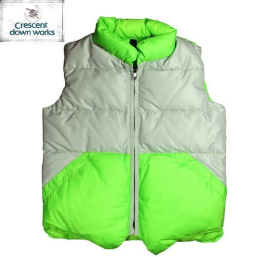 【CRESCENT DOWN WORKS】Kids Color Block Down Vest 【クレセント・ダウン・ワークス】キッズ カラーブロック ダウン ベスト ★SILVER/FL.GREEN 6(110),ダウンべスト,キッズ,
