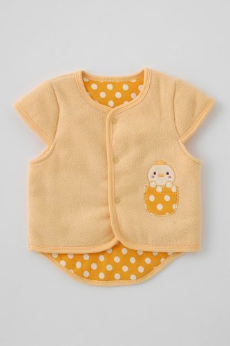 ニシキ ドットアニマル袖付きサイズベスト P9038 80cm イエロー・P9038-80-Y,ベビー,ベスト,