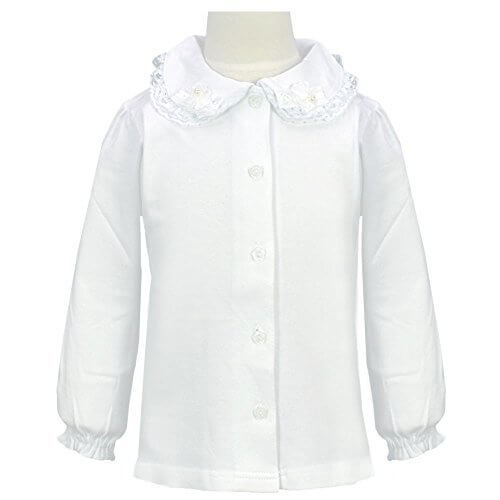 アスナロ（トップス 長袖tシャツ） キッズ 女の子 ニットブラウス フォーマル フリル 無地 リボン100 白,キッズ,ニット,