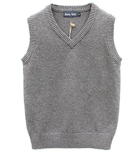 (サラ ストア) SARA STORE 子供 キッズ Vネック 無地 ベスト ニット スクール 学校 制服 学生 ガールズ ボーイズ 男の子 女の子 140920-19(グレー-120),キッズ,ニット,