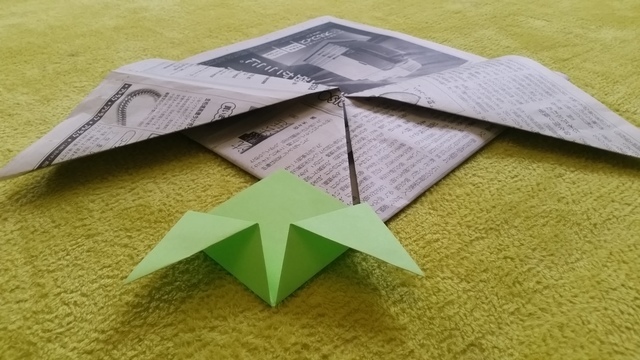 斜めの折り方 オリジナル,兜,作り方,新聞紙