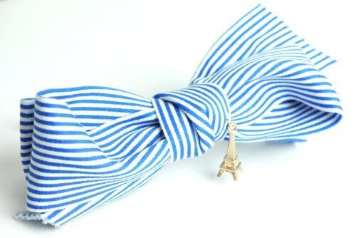 【 Pulle-feuille 】『 エッフェル塔チャーム付きリボンバレッタ x-BL 』 レディース キッズ ジュニア ガールズファッション（ ヘアアク...,キッズ,ヘアアクセサリー,