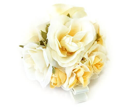 〔リリーアンドアリー〕Lily & Ally アーティフィシャルフラワー　ローズ キッズ ヘアクリップ （白）パーティ 髪留め ヘアピン,キッズ,ヘアアクセサリー,