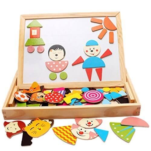 Happy Cherry 子供の知育玩具！木製 お絵かきボード 黒板 ホワイトボード 両面 ペン チョーク セット キャラクタ の マグネット 付き,お絵かきボード,おすすめ,人気