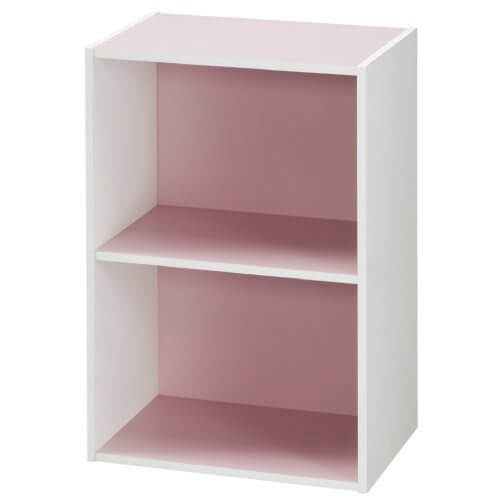 カラーボックス 2段 DCM-FCB6045 PW ピンクホワイト 41.5x29x59.4㎝,おもちゃ,収納,カラーボックス