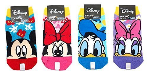ディズニー キッズソックス アップ ４柄セット【ミッキー・ミニー・ドナルド・デイジー】 子供用靴下,靴下,キャラクター,