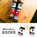 子供 靴下■ディズニー ミッキーマウス　ハイソックス　キッズ■キッズ/ジュニア/子供靴下/ハイソックス/靴下/ライン/ボーダー/ソックス/ラインソックス/クルーソックス/ホワイト/ブラック/シンプル/定番/子供用/Disney/くつ下,キッズ,ハイソックス,