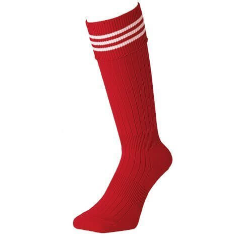 サッカーソックス サッカーストッキング 靴下 ソックス 日本製 3本ライン メンズ レディース キッズ 男の子 女の子 子供 (16～18cm, 6411 レッド/ホワイト),キッズ,ハイソックス,