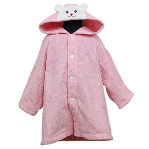 ミキハウスファースト(mikihouse) くまちゃんスマイル ベビーバスローブ 出産祝い ギフト ギフト対応可　ピンク（08）,出産祝い,バスローブ,