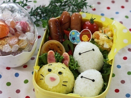 ツムツムのラビットと卵のベイマックス弁,キャラ弁,簡単,