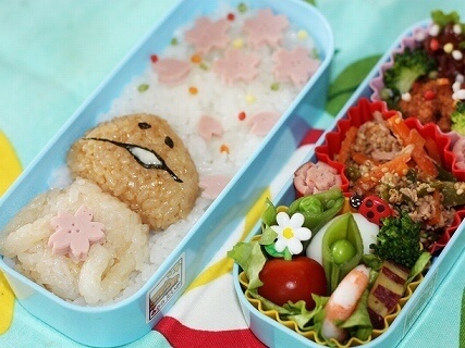 なめこのお花見弁当,キャラ弁,簡単,