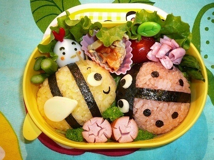 ハチさんとてんとう虫のおにぎり,キャラ弁,簡単,