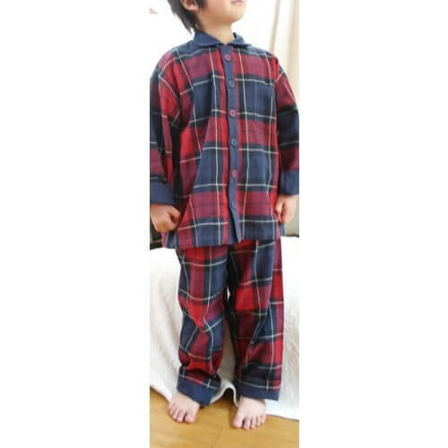 キッズ 用 2重ガーゼ ブラックウォッチ柄 綿 パジャマ,キッズ,パジャマ,