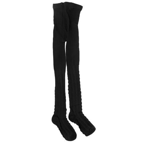 キッズ・子供・ジュニア ガールズ ケーブルデザイン コットンリッチタイツ あったかタイツ スクールタイツ 女の子 (2-3歳) (ブラック),キッズ,タイツ,