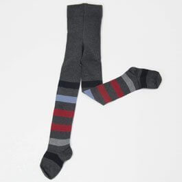 (グレェド) Groedo オーガニックコットン キッズ タイツ ダークグレー 紺 水色 赤 ストライプ サイズ 3-4 ( 100 - 110 ),キッズ,タイツ,