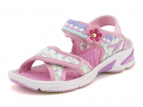 瞬足レモンパイ(シュンソクレモンパイ) キッズ スポーツサンダル S-290 ミント/ピンク,キッズサンダル,女の子,